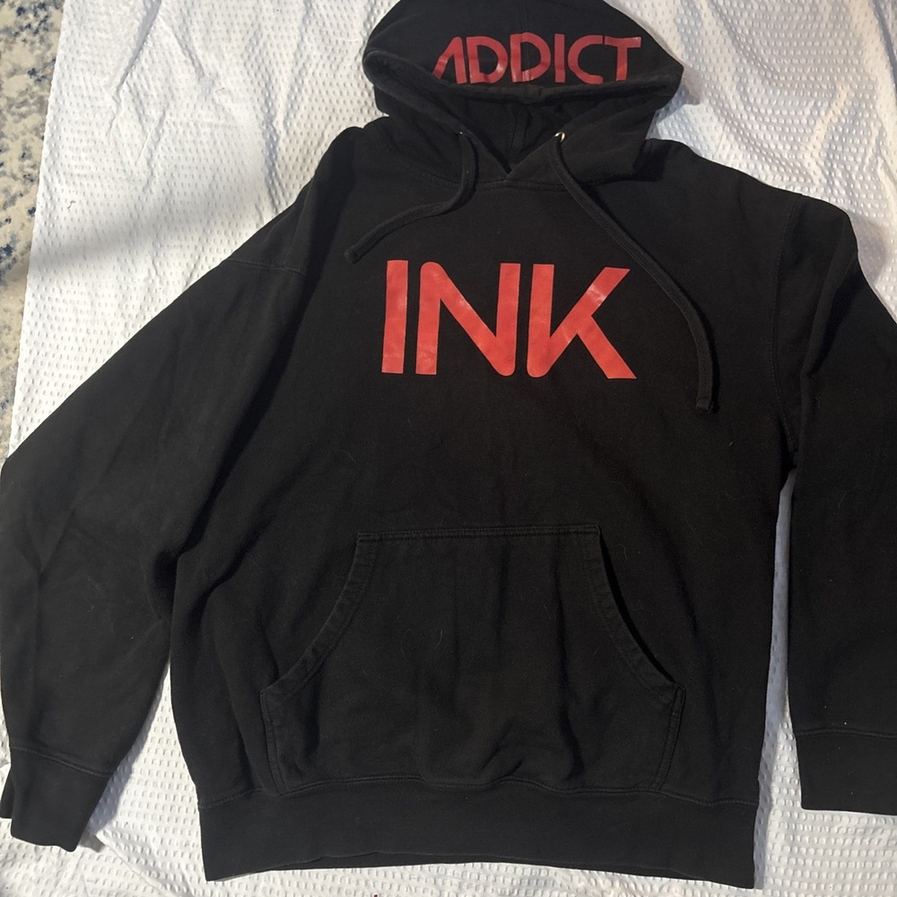 Great Shape MENS InkAddict INK Pullover Hoodie BLACK /RED Sz L
